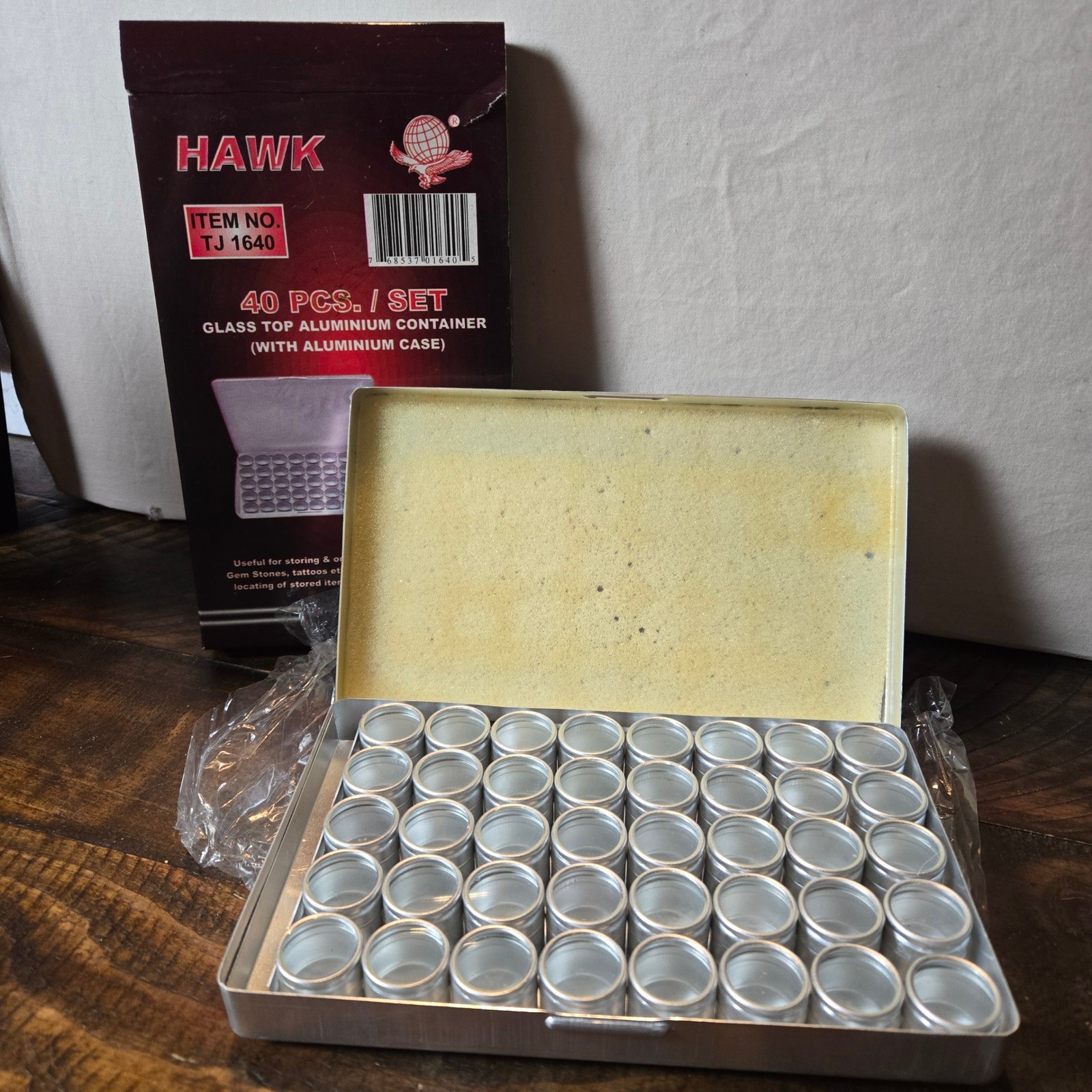 Hawk 40 Pcs Glass Top Aluminium Containers TJ1640
