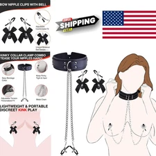 Adjustable Nipple Clamps with Collar Set Metal Chain for Sensory Exploration