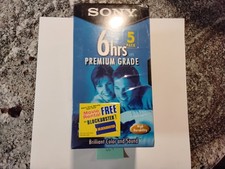 5-Pack Sony VHS Tapes 6 hours Premium Grade T-120VL 246m BRAND NEW SEALED. 669