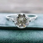 2Ct Art Deco Vintage Style Lab Created Diamond Engagement 14K White Gold FN Ring