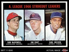 1967 Topps #237 Jim Kaat AL Strikeout Leaders Indians / Twins / Tigers 7 - NM