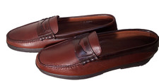 New Allen Edmonds Lagrange sz 12 B Brown Pebbled Leather Penny Loafers Shoes