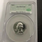 1963 Washington Silver Quarter Cameo Proof CAC PF 67