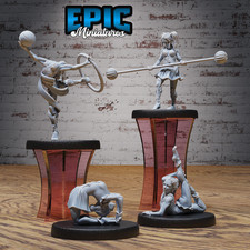 D&D Miniature - Acrobat Elf Set - 3D Model Print DnD RPG Figur 4 Figuren
