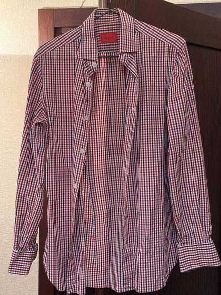 Men Isaia Shirt Red Cotton Other