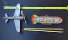 Sky Rangers Tin Litho Toy ZEPPELIN and AIRPLANE  Vintage