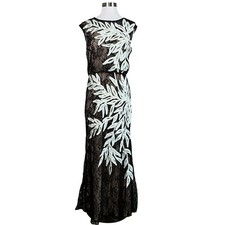 JS Collection Women's Formal Dress Size 6 Black and White Embroidered Lace Dress