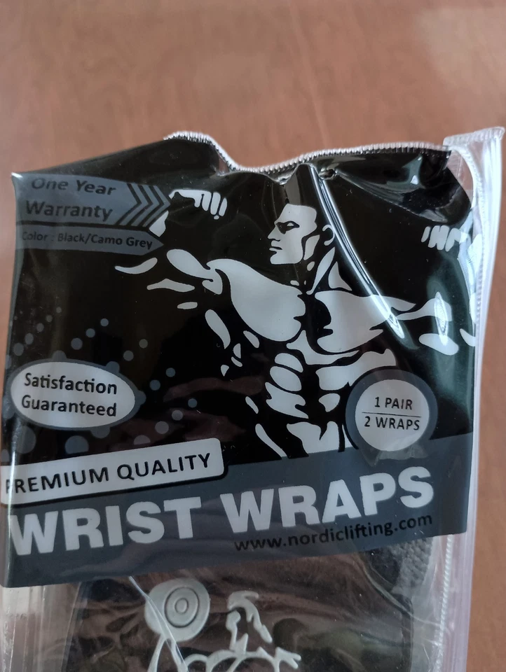 Muñequeras de entrenamiento Nordic Lifting calidad premium negras camufladas grises Foto 2 de 4
