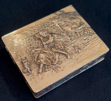 Stunning Heavy 19th Century Swedish Silver Repousse Cigarette Case c.1880