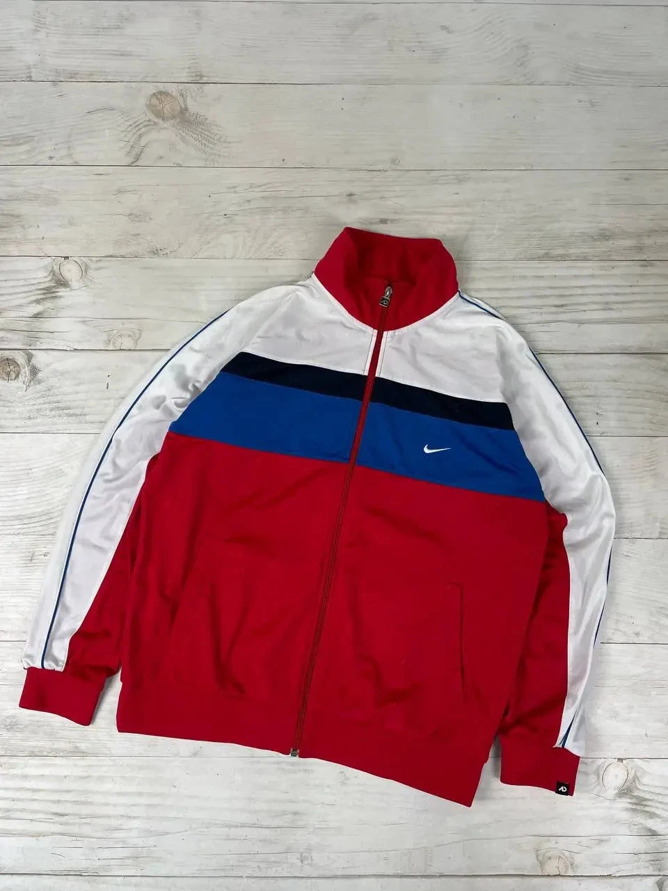 Vintage Nike Track Jacket 00s Swoosh Striped Y2K Men Size M Red