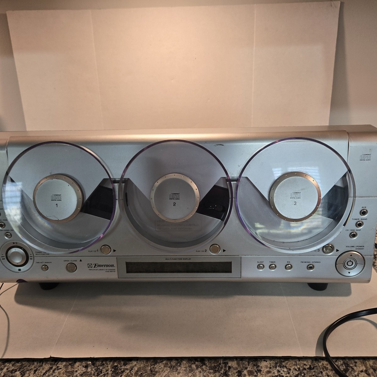 Emerson MS3103 Triple Play 3 Disc CD Player Stereo System – All