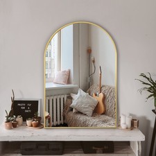 Arched Bathroom Mirror for Wall, 36" x 24" Gold Metal Frame Vanity Mirror, HD...