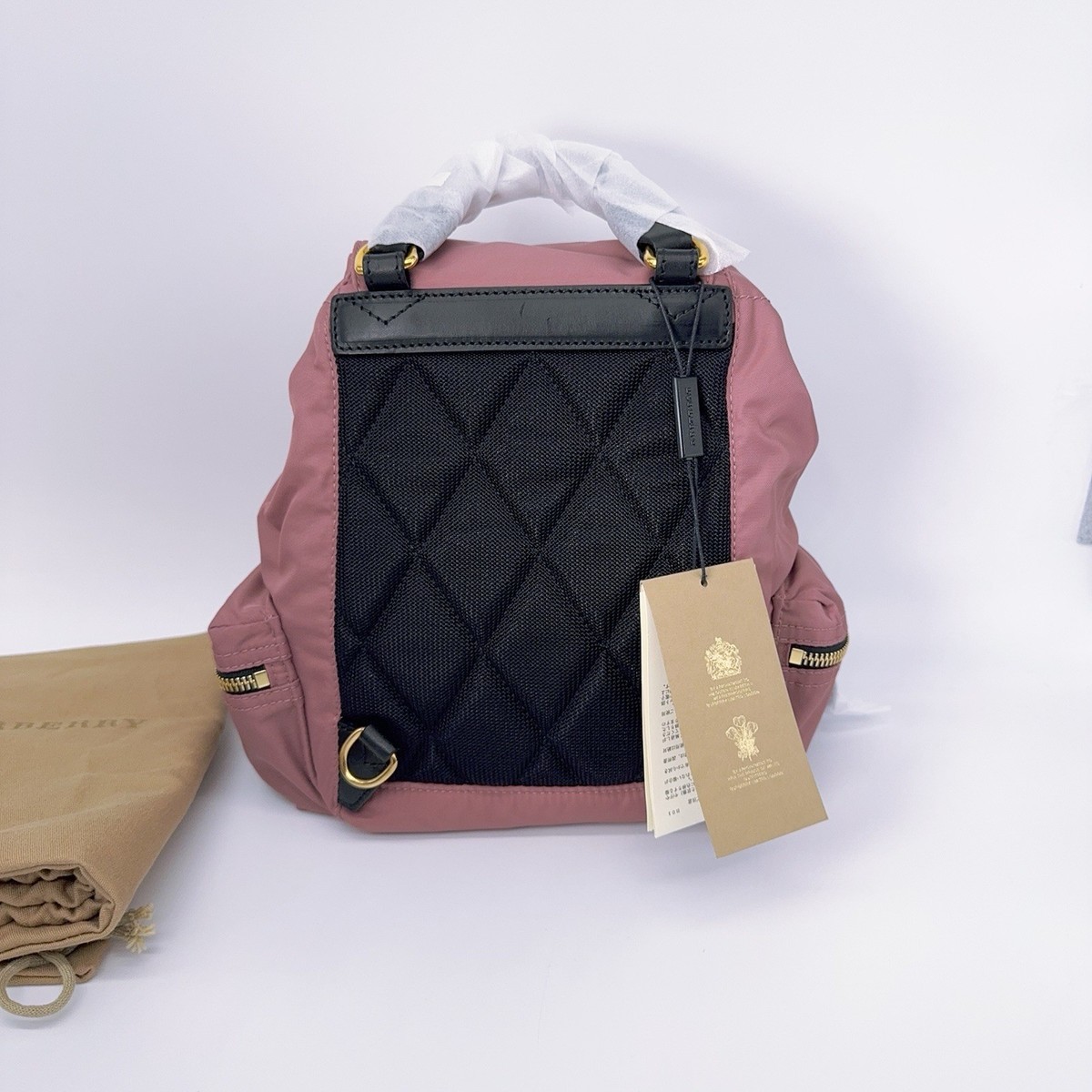 Burberry Small Rucksack Crossbody Backpack Mauve Pink Authentic