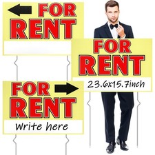 3 PCS Sale Sign 23.6x15.7 Inch Double Sided Corrugated Plastic With Stakes