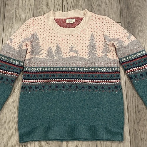 Fat Face Fair Isle Wollmischung Pullover Damen Gr. S (US 2) Winterszene Pullover - Bild 2 von 15