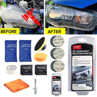 Automotive Headlight Restoration Kit Car Lens Lamp Polishing Cleaner Repair Tool