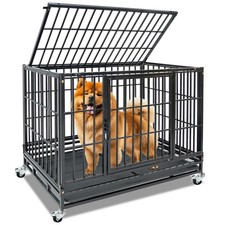 36 In Heavy Duty Stackable Dog Cage, Rolling Dog Crate for Medium Dogs 25 60 lbs
