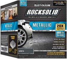 Rust-Oleum 299743 RockSolid Metallic Garage Floor Coating Kit,Gunmetal,70 Fl. Oz