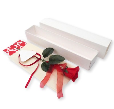 1 GEDICHTROLLE WEISSE BOX & ROSE MUTTERTAG, MAMA, KINDERMÄDCHEN, GRAN, VALENTINSTAG, GEBURTSTAG
