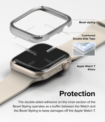 Pour Apple Watch Series 9, 8, 7, SE 45 mm, 40 mm étui protection cadre lunette annulaire - Photo 166 sur 268