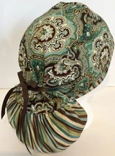 Paisley Medical Ponytail Pouch Surgery Scrub Cap Chef Hat Anesthesiologist