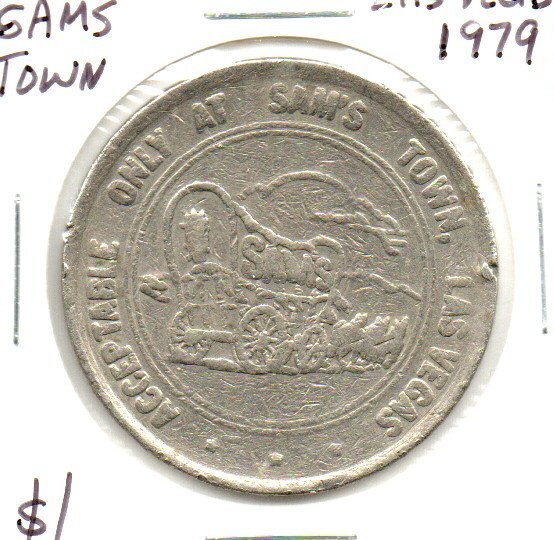 彫刻金 サンパウロにて 購入 Sam's Town Casino 1979 Las Vegas NV 1 Dollar Gaming Token as