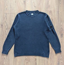 C.P. Company Knitwear Crew Neck Men's Sweater Navy Size54 XL Casual Clothing