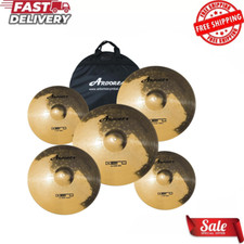 "5-Piece Alloy Cymbal Pack w/ Free Bag - 14/16/18/20 Inch Drum Cymbals Set"