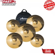 "5-Piece Alloy Cymbal Pack w/ Free Bag - 14/16/18/20 Inch Drum Cymbals Set"
