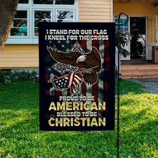 I Stand For Our Flag I Kneel For The Cross Decorative Flag Graden Flag