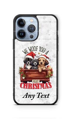 Cute Dog We Woof You a Merry Christmas Phone Case For iPhone 16 Samsung Google