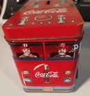 Vintage Coca-Cola Tin Fire Truck Piggy Bank On Wheels Dalmation  — photo 4