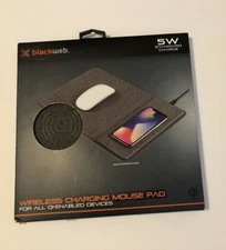 5W Blackweb Wireless Charging Station Mouse Pad Smartphone QI 