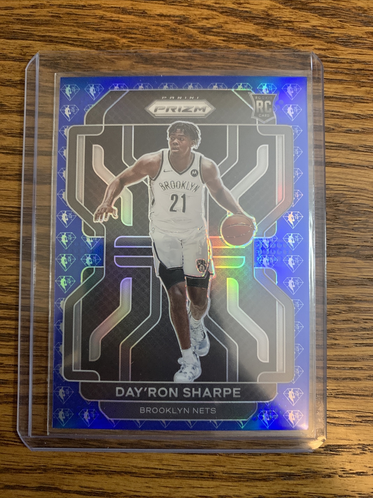 2021-22 Panini Prizm Day'Ron Sharpe 75th Anniversary Diamond Blue Rookie #281