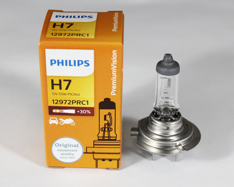 PHILIPS H7 Car Headlight Lamp 12V55W 12972PRC1 PX26D Auto Front
