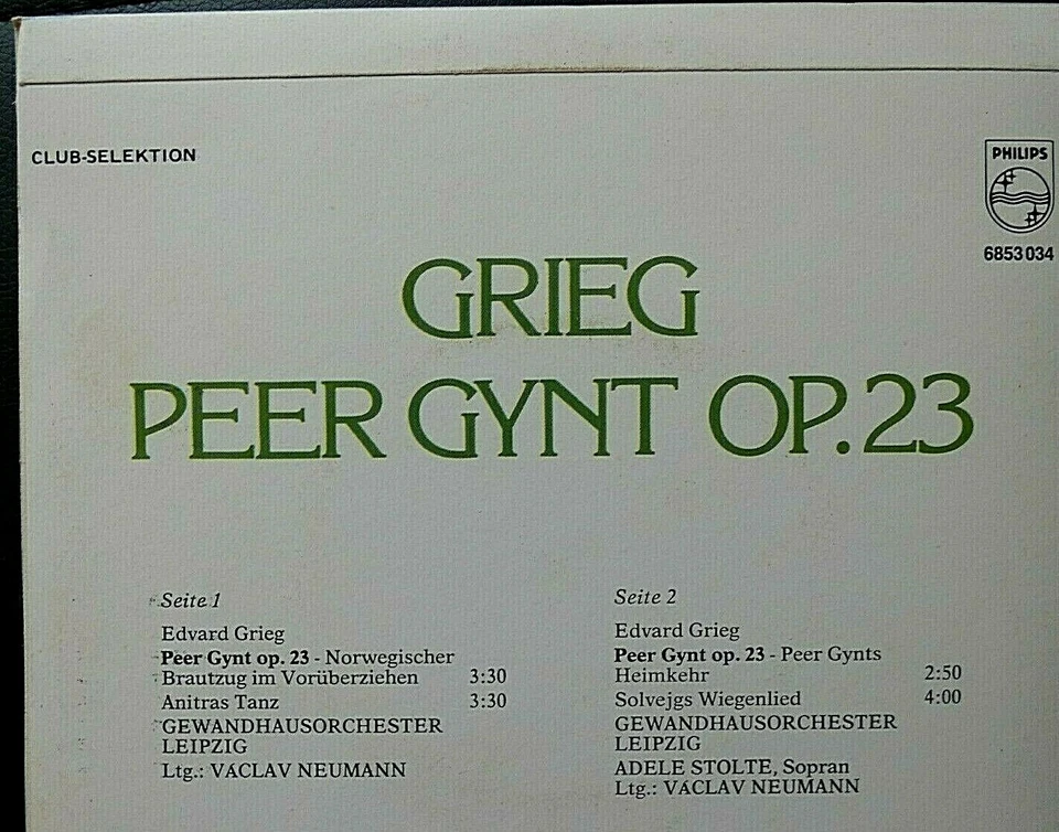 Rarität: Grieg Peer Gynt Op. 23 - Gewandhausorchester Leipzig + Adele Stolte - Bild 2 von 4