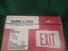Sure-Lites Cooper Lighting LED Exit Emergency Sign LPX Both Red And Green Led’s