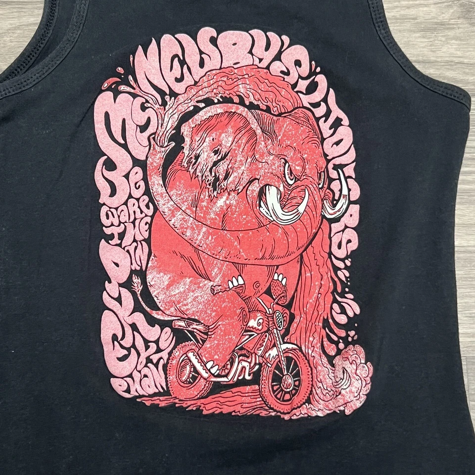 Camiseta sin mangas Licor Cerveza Motociclista Mujer Pequeña Negra Desteñida Babydoll Tatuaje Y2K Punk Gótico Foto 2 de 4