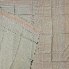 Vintage Gray Sarees 100 Pure Silk Printed Indian Sari 5YD Soft Craft Fabric