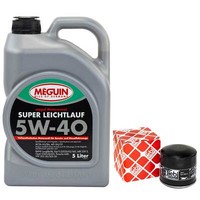 MotoröL Set 5W-40 Meguin 5 Liter + ÖLfilter 38813 FüR Skoda Felicia I Ii 1.3