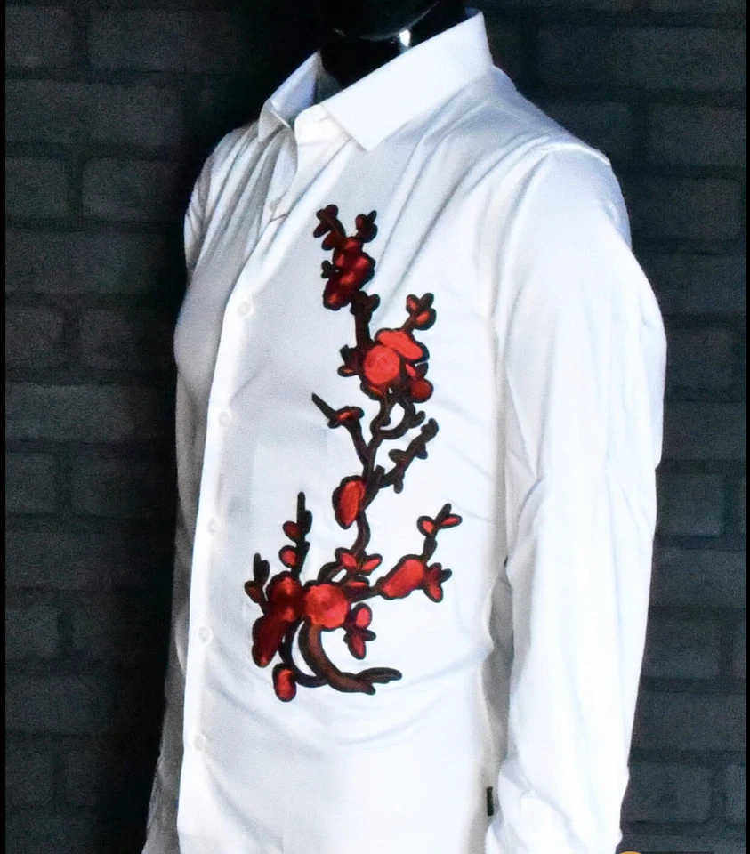 MEN'S BARABAS ROSE DESIGN SHIRT-WHITE - Image 2 of 4