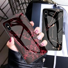 Marble Pattern Tempered Glass Hard Case Cover For iPhone 16 15 14 Pro Max 13 12