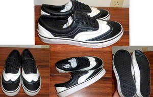 wingtip vans black and white
