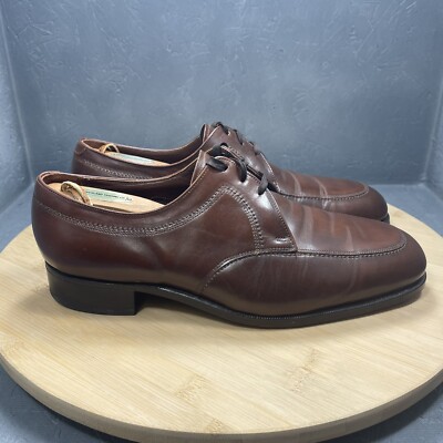 Nice Vintage Florsheim Men s Size 10.5 3E Wide Cognac Leather Oxford Plain Toe