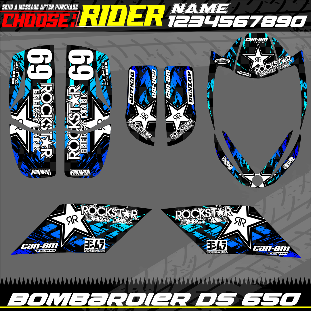 Can am ds 650 bombardier Kit graphics decals stickers DS650 CANAM atv quad wrap eBay