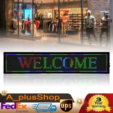 40" X8" LED Sign Programmable Outdoor Scroll Message Board Display RGB 7 Color