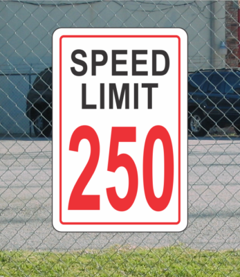 RED Speed Limit 250 Metal Sign for Street Road Highway Parking Lot