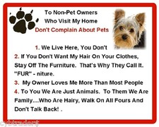 Funny Dog Yorkshire Terrier House Rules Refrigerator / Magnet Gift Card Idea
