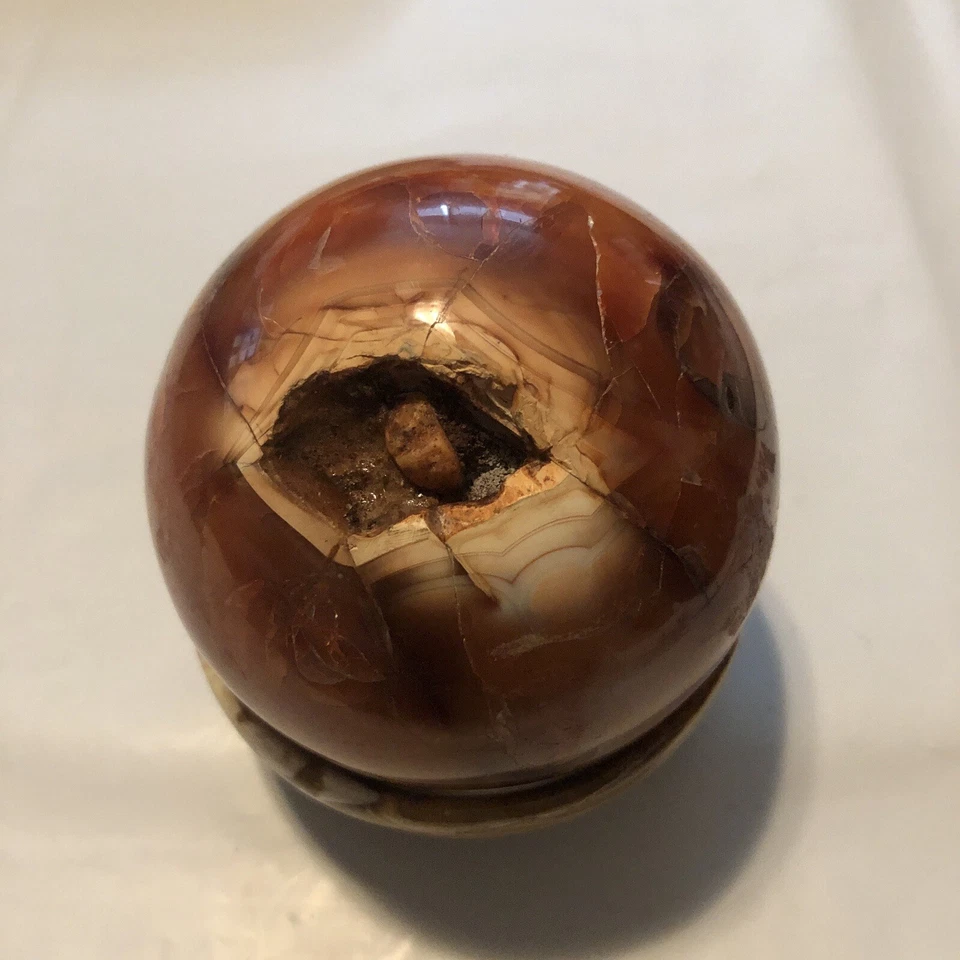 Esfera de cristal de ágata cornalina natural pulido curación/decoración oficina/hogar/regalo Foto 2 de 4