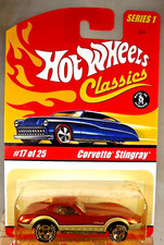 2004 Hot Wheels Classics Series 1 17/25 CORVETTE STINGRAY Orange w/GDYR 5 Spokes